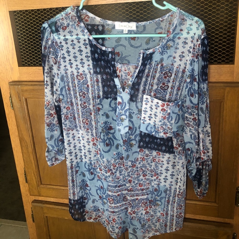 Red white and blue top
